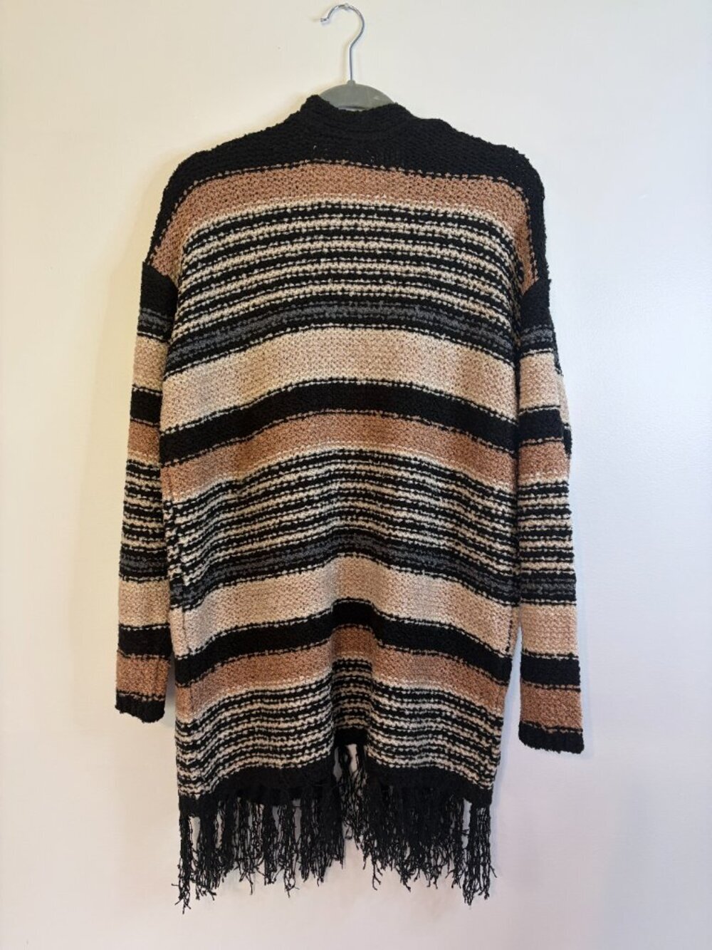 Saltwater Luxe Black Ember Fringe Bottom Cardigan Sweater (NWT) - Picture 6 of 7